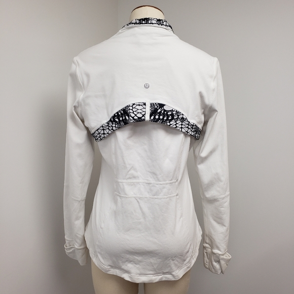Lululemon Define Jacket Brushed White / White Black Glacier Lace Size 12 - Picture 2 of 16